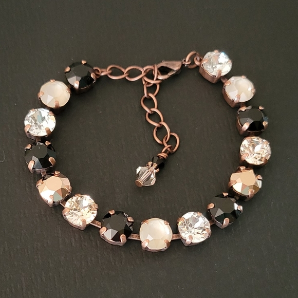 Austrian Crystal Bracelet in Antique Copper - Picture 3 of 9